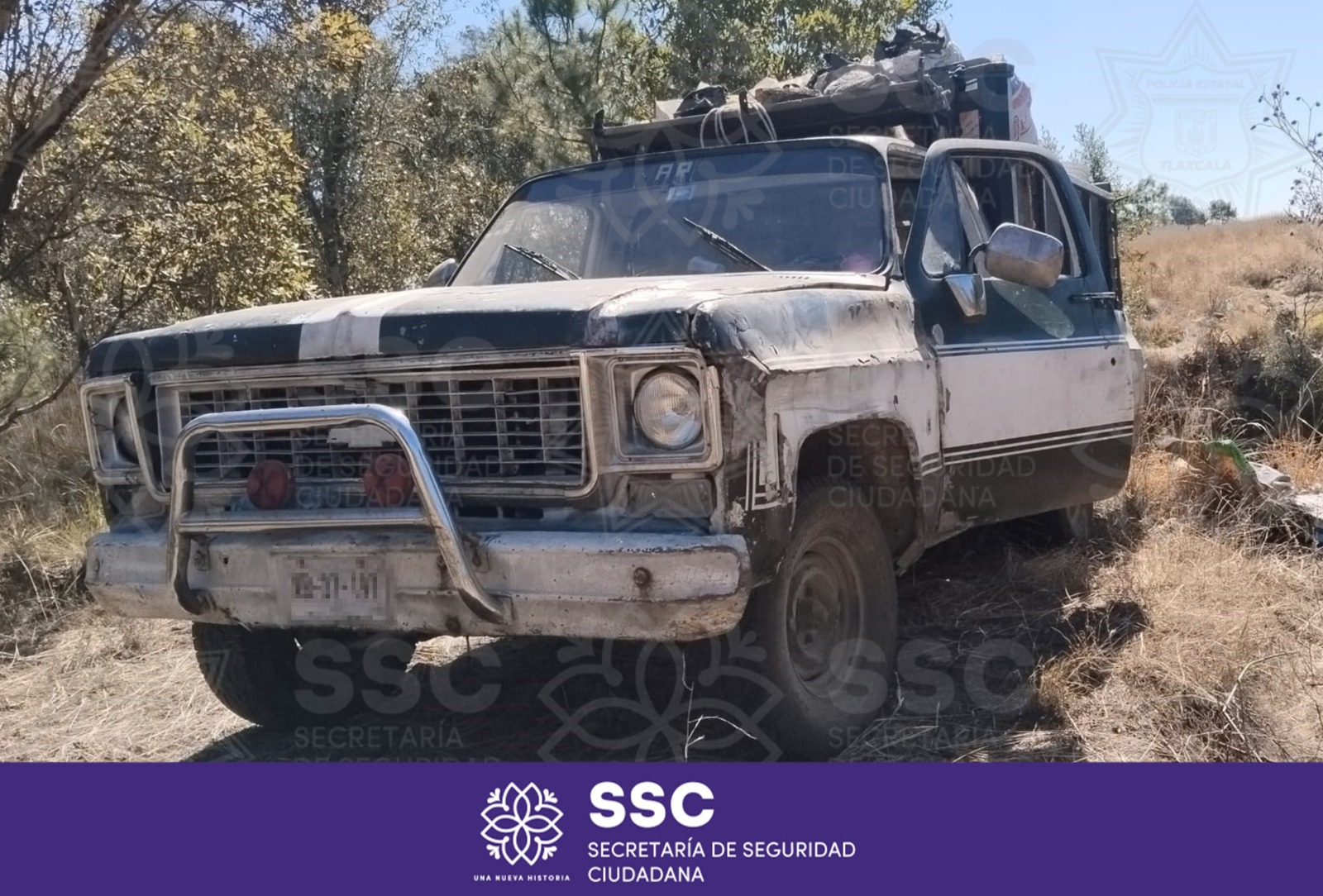 Durante un operativo coordinado entre Tlaxcala y Puebla, aseguran camioneta cargada con materia prima en la Malinche